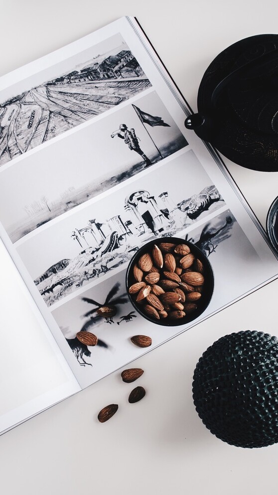 dégustation amandes et tasse de thé